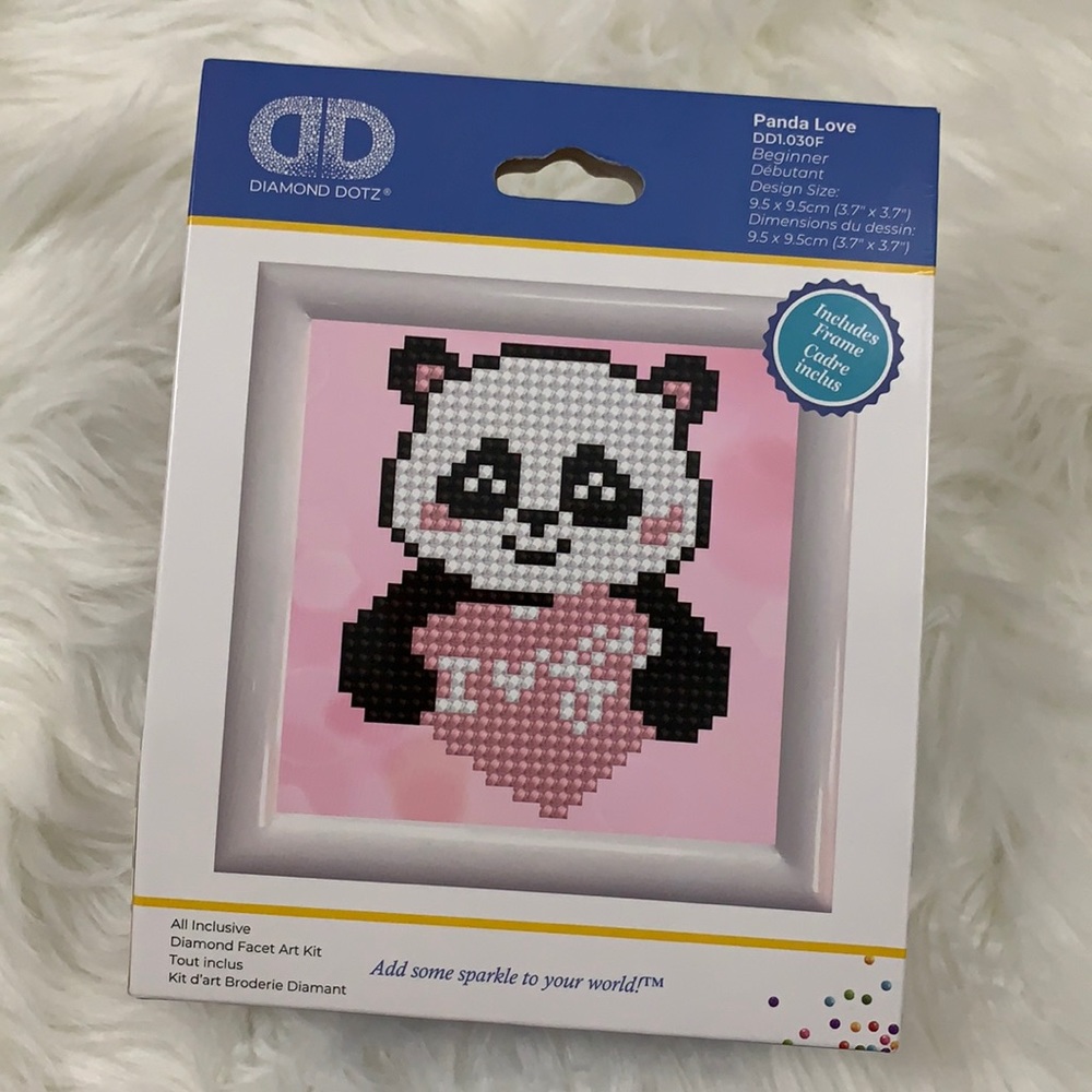 NEW Diamond Dots Panda Love Art with Frame